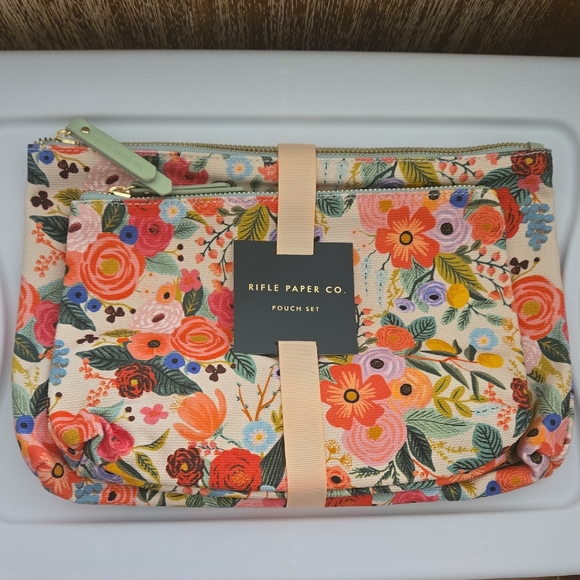 Rifle Paper Co. Handbags - New! Rifle Paper Co. Vibrant Floral Cosmetic Bag Set